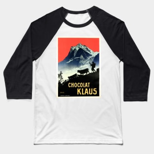 CHOCOLAT KLAUS by Carl Moos Vintage Swiss Chocolate Drink Advertisement Baseball T-Shirt